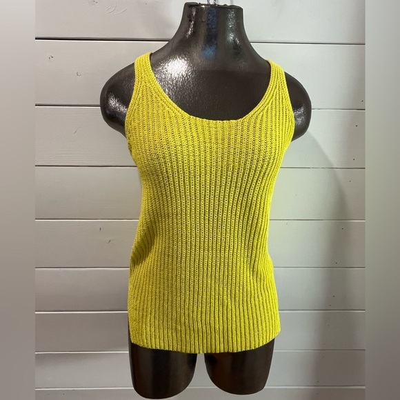 MASSIMO DUTTI - Yellow Ribbed Knit Tank Top - XS - Picture 1 of 9